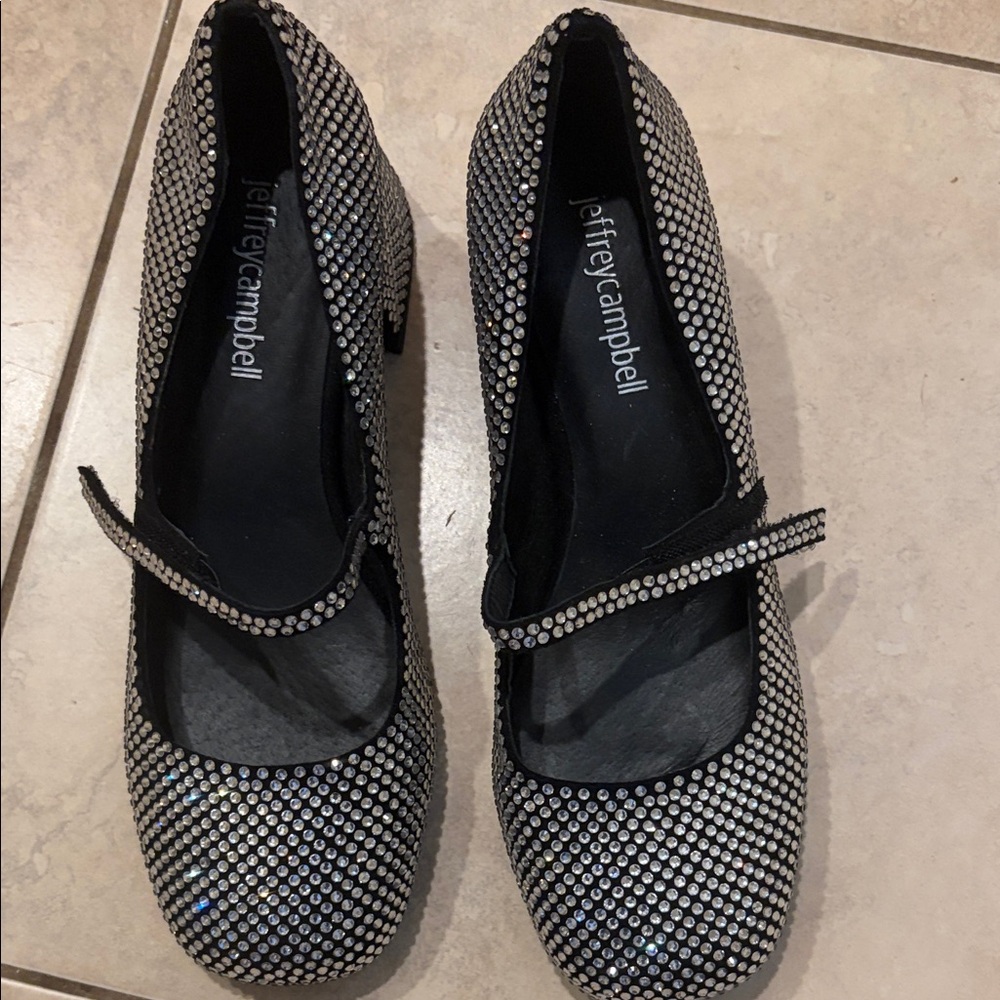 “Jeffrey Campbell Rhinestone Mary Jane Heels – Statement Sparkle Shoe”